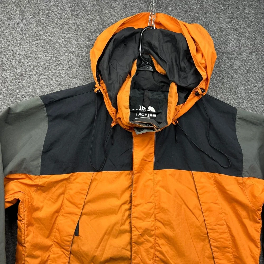 The North Face Jacket Mens XL Orange Black Grey Hooded Windbreaker - Picture 6 of 16